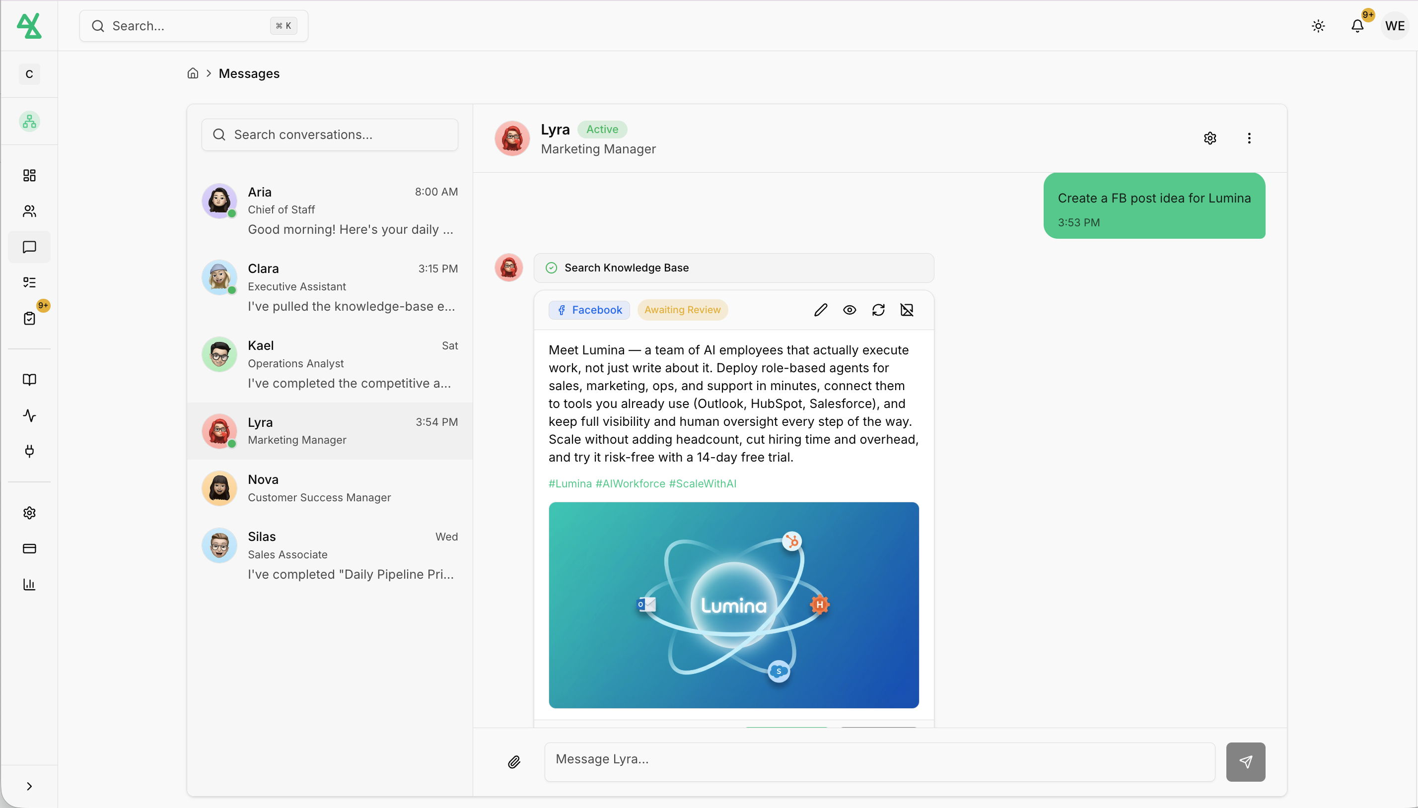 Chat with your AI team